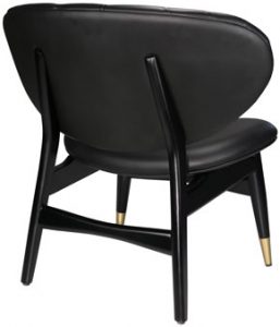 Black leather Studio Chair, back angle view