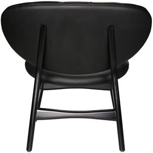 Black leather studio chair, back view