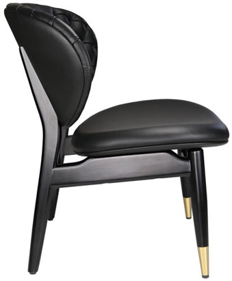 Black leather Studio Chair, side view