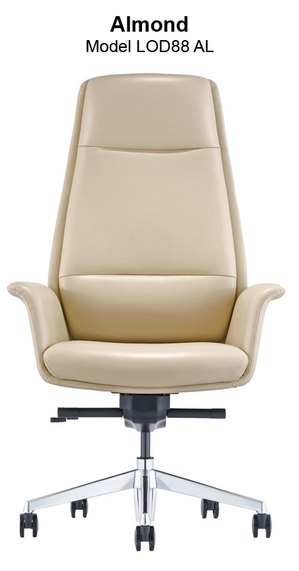 Almond Leather High-Back Executive Chair