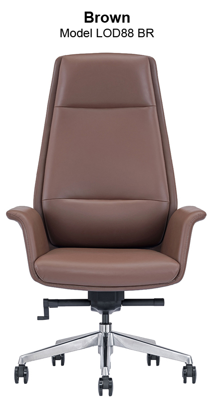 Brown leather high-back executive chair