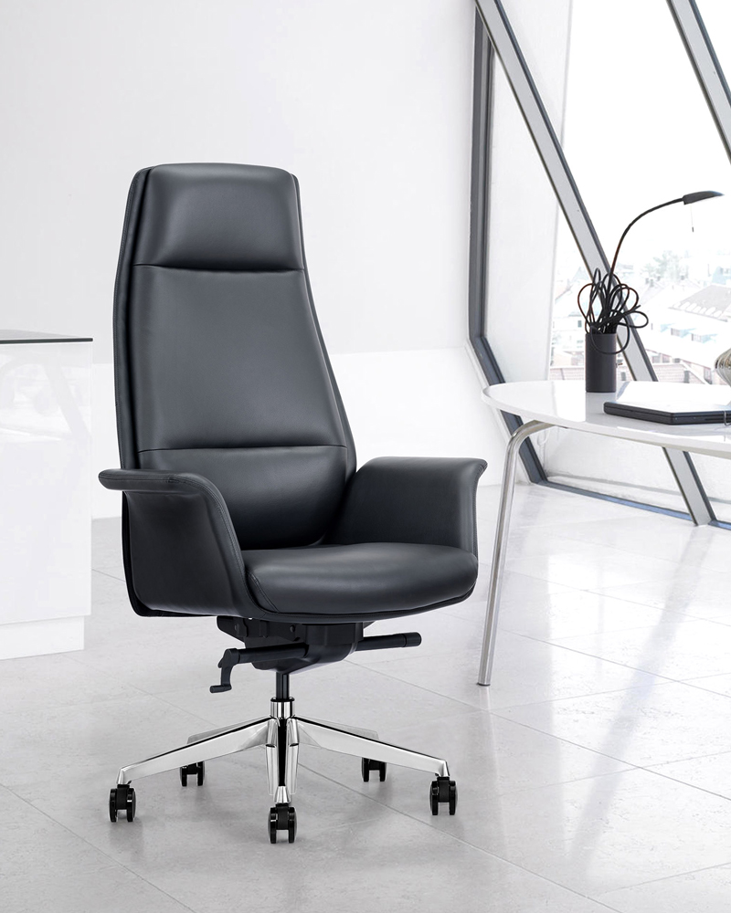 Stylish black leather executive chair