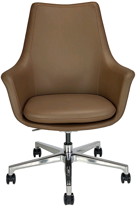 Brown faux leather office chair