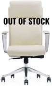 Cream leather executive chair, out of stock