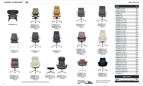 Leather On Demand Chairs Price Book
