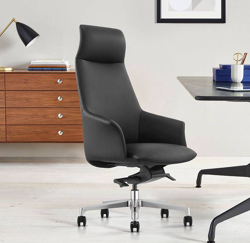 Black leather executive chair